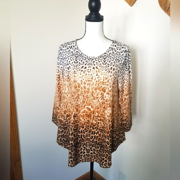 Ruby Rd Leopard Print Shirt - Picture 1 of 4